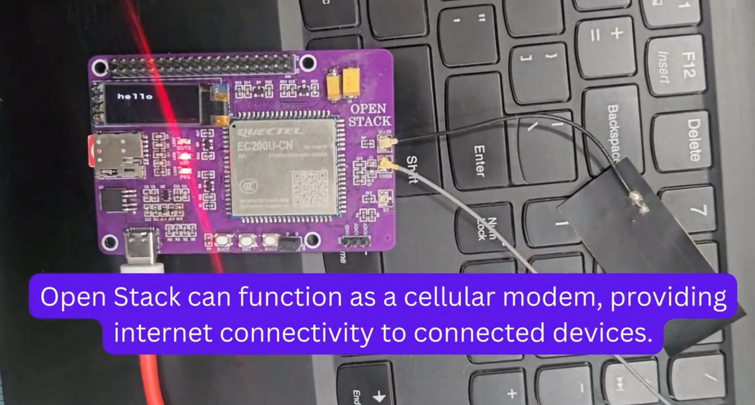 外部マイコン不要の4G LTE IoTボード「Open Stack」、Raspberry Pi HAT 