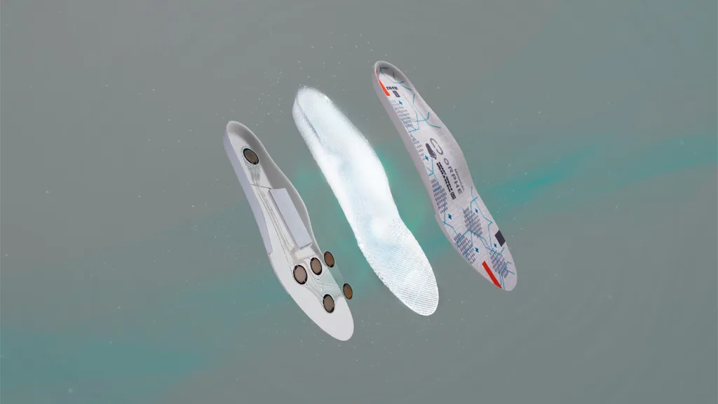 Three dental orthodontic devices—brace components and a clear aligner—floating in a muted teal background, suggesting orthodontic treatment tools.
