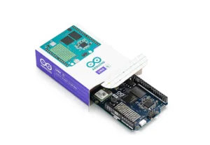 Arduino UNO single-board microcontroller kit in its white and purple packaging on a white background.
