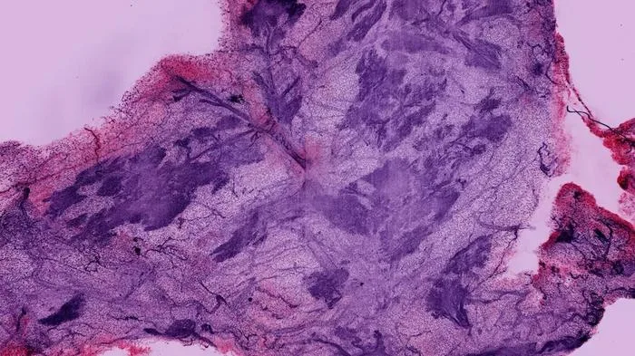 Abstract purple and pink watercolor texture with layered, marbled patterns and subtle white highlights.